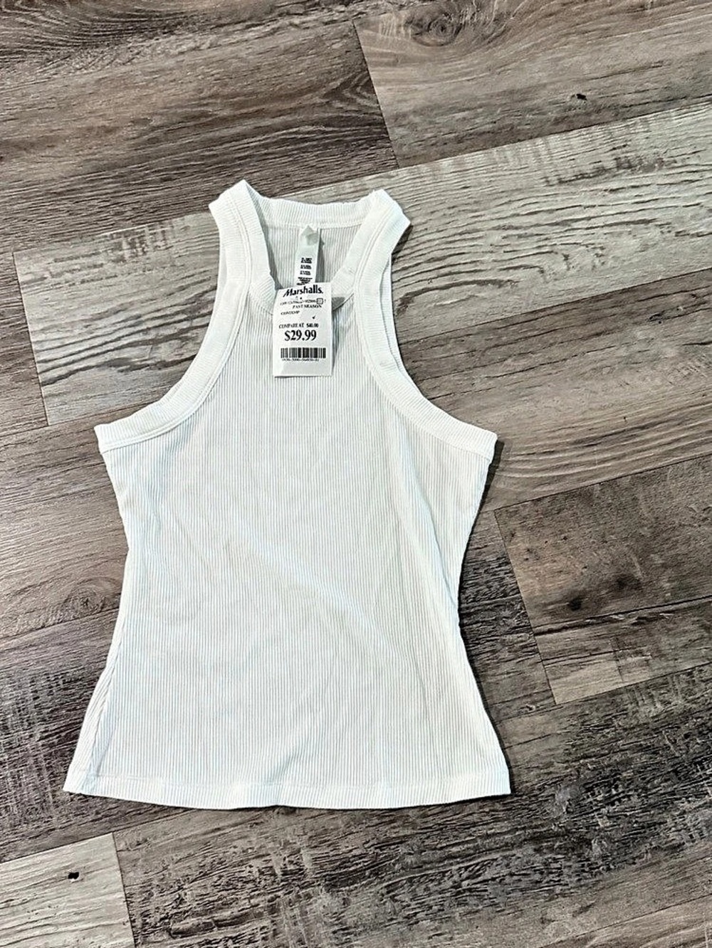 Skims Ribbed Tank Top in White Size XXS NWT